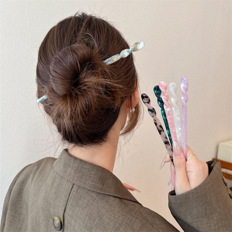 Chinese Style Hair Sticks Vintage Acetate Resin Chopstick Women Hairpins Clip Pin Headwear Wedding Jewelry Accessories Gifts