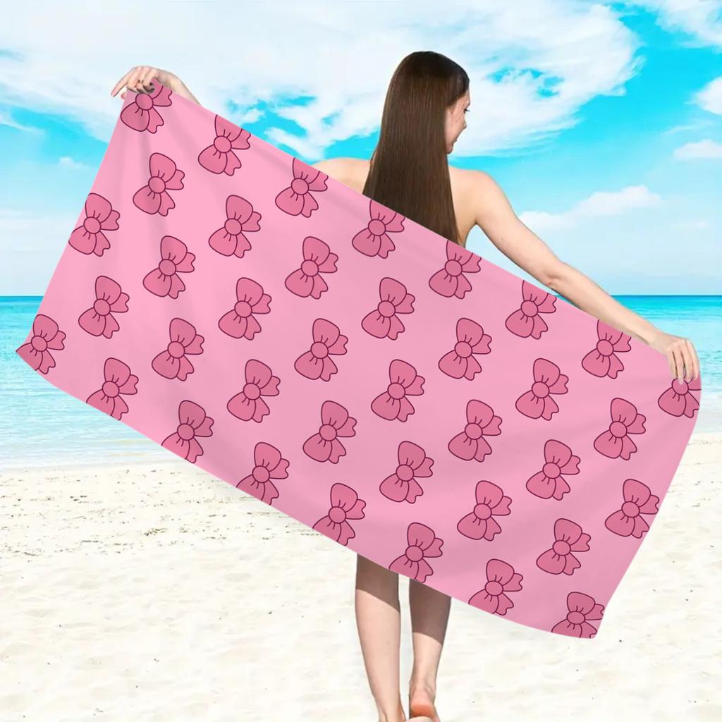 1pc Bow shaped beach towel, ultra-fine fiber quick drying absorbent large beach towel, beach vacation swimming