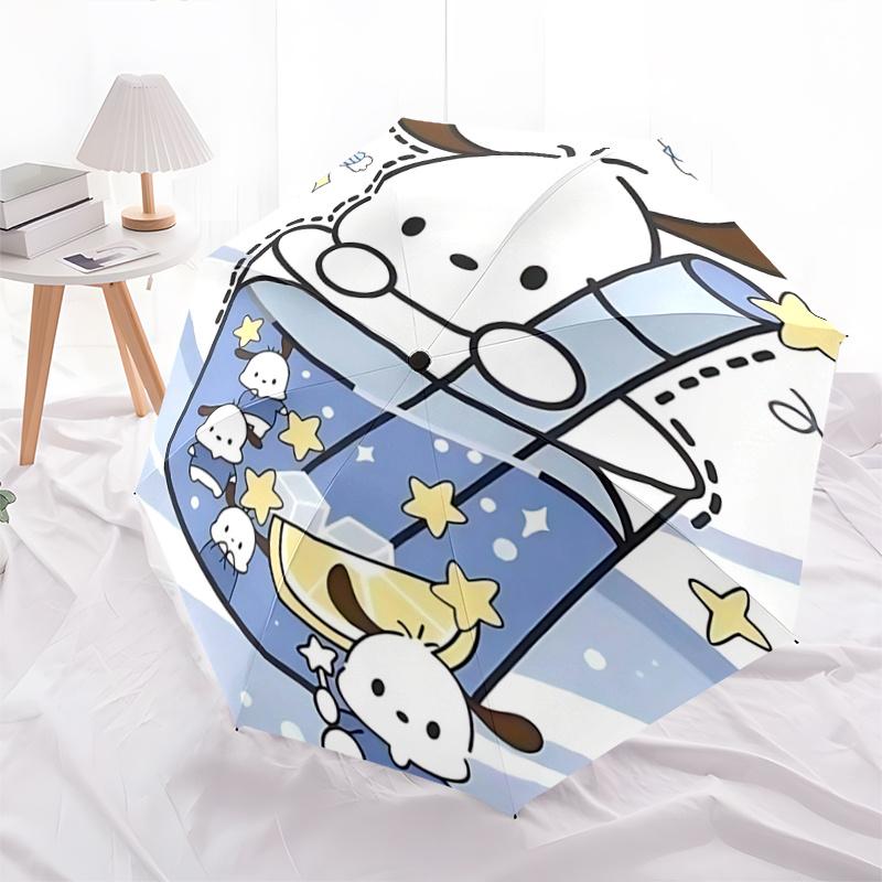 1pc Starry Sky Adventure: Cute Cartoon Character Automatic Opening Folding Umbrella with 8-Bone Iron Frame - Perfect for Fans, Travelers, Daily Use, a