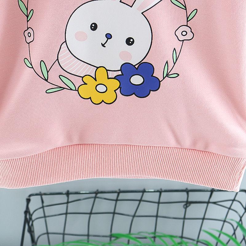Weibliches Baby-Set Frühling und Herbst Kinder Casual Kinderbekleidung Pullover Hosen Zweiteiliges Set