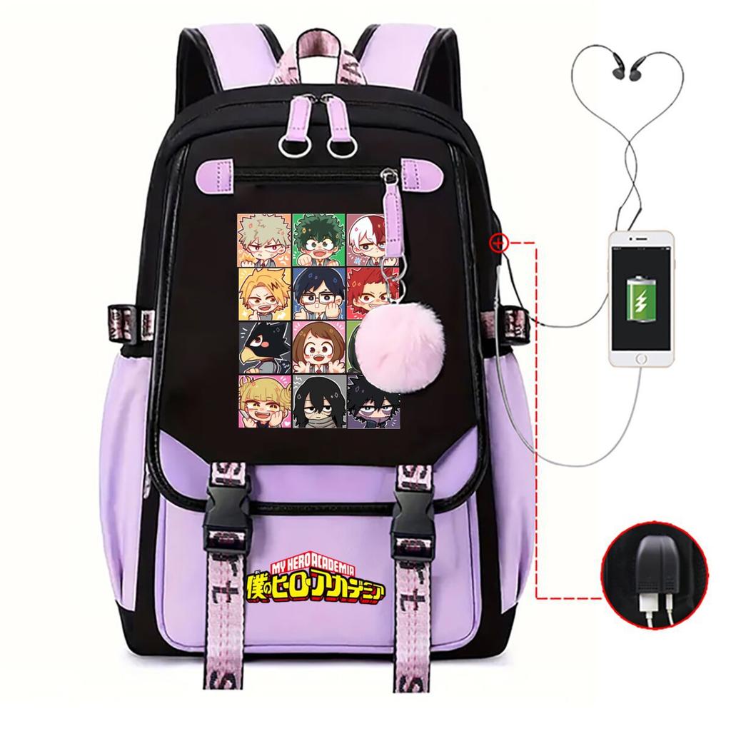 My Hero Academy Has the Same Peripheral Backpack, Animation Two-dimensional Printing, Primary and Secondary School Schoolbag.