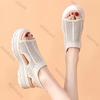 Fashion Thick Bottom Sandals Women Summer New Fish Mouth Hollow Leisure Students Sports Style Mesh Platform Wedge Sandalias Femininas