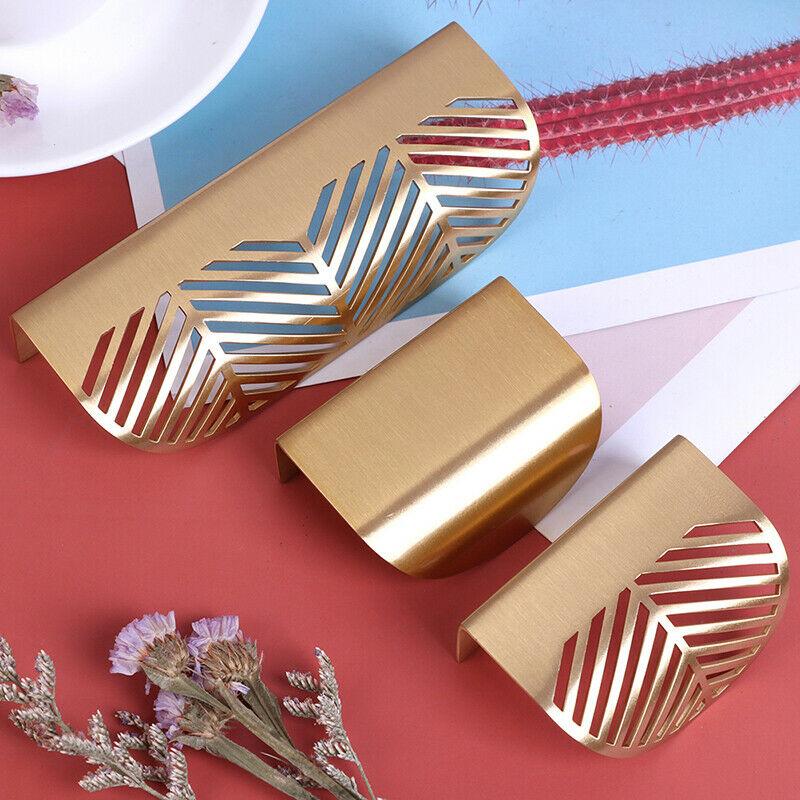 Leaf Shape Furniture Cupboard Cabinet Wardrobe Drawer Pull Knob Brass Handle