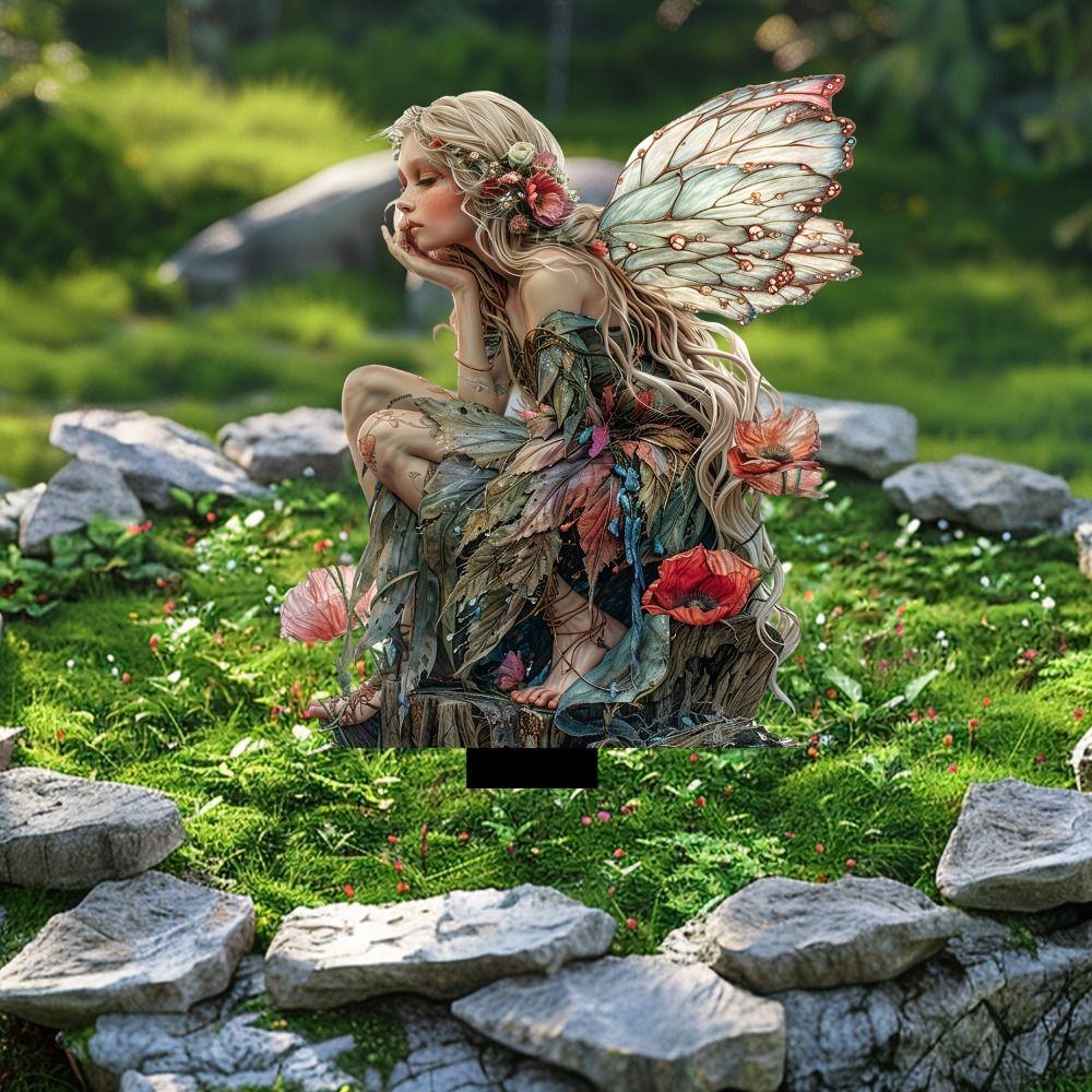 Acrylic Fairy Mini Figurine Artificial Garden Floor Plugs Garden Decoration Garden Stake  Patio