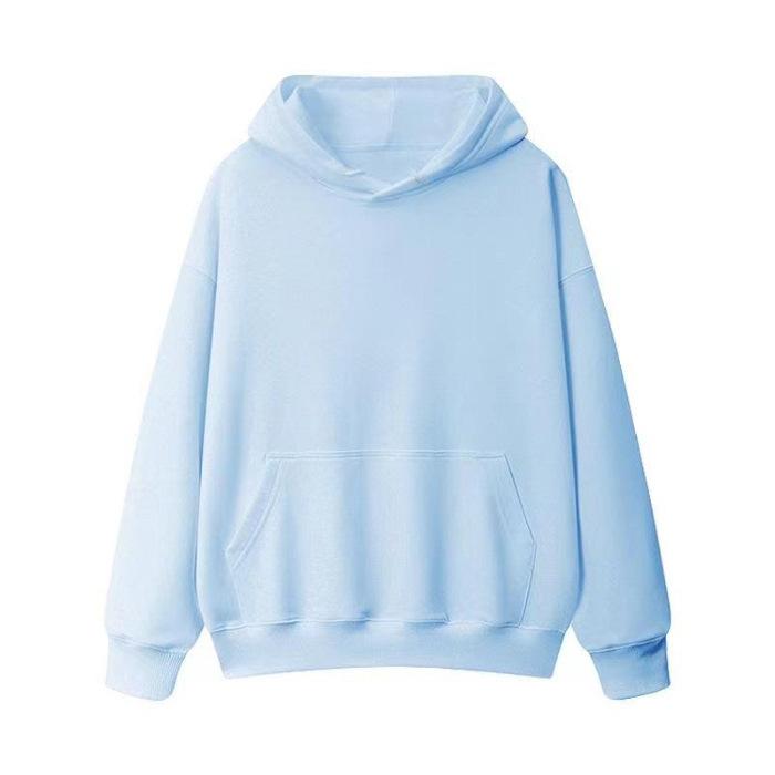 Wholesale 190g fleece thickened light version hooded sweater men's and women's Korean version solid color coat