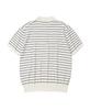 XOX Button Collar Summer Cool Crop Short Sleeve Knit [Ivory St]