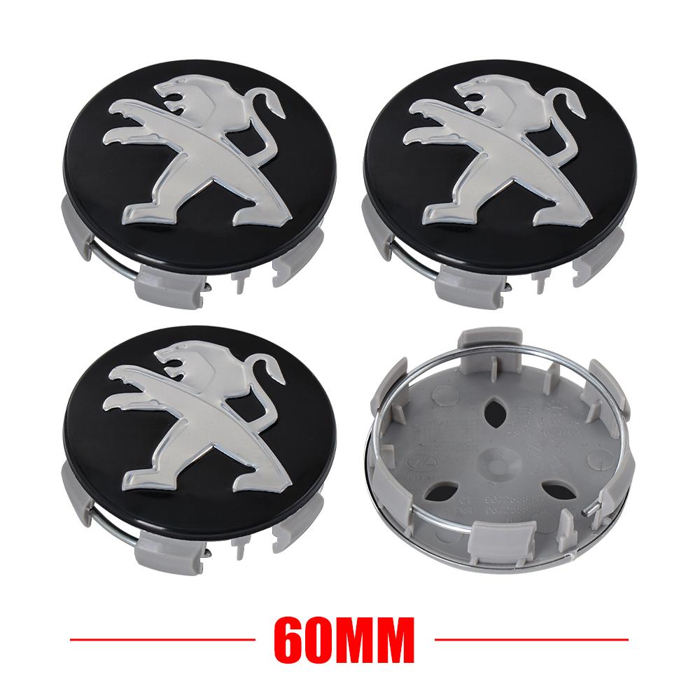 56/60mm Original 4Pcs Car Wheel Center Hub Cap Badge Cover For Peugeot 406 405 205 3008 206 5008 308 208 408 508 407 107 307 RCZ