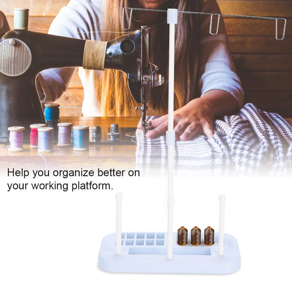 Adjustable 3 Cone Embroidery Thread Spool Holder Stand for Sewing Machine