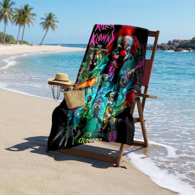 Horror Clown Circus Fashion Beach Towel: Ideal for Summer Adventures Soft, absorbent and quick drying suitable for swimming and bathing