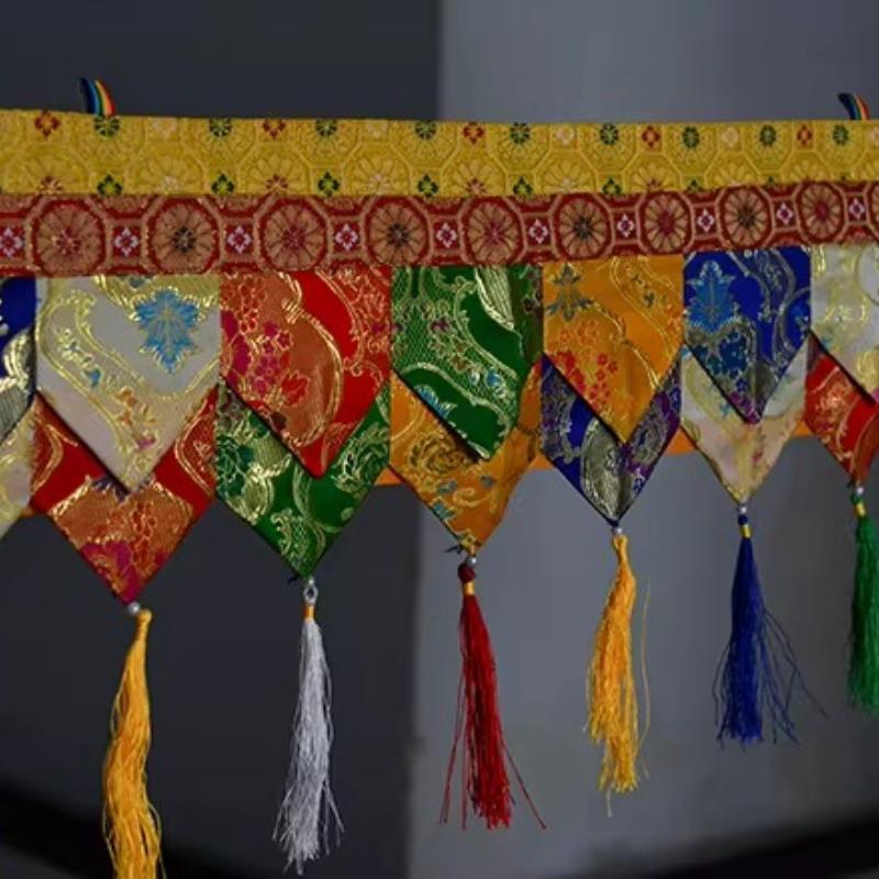 Tibetan Style Decorat Curtains Storefront Hanging Temple Buddha Hall Wall Deco Enclosing Tapestry Draperies about 100cm Length