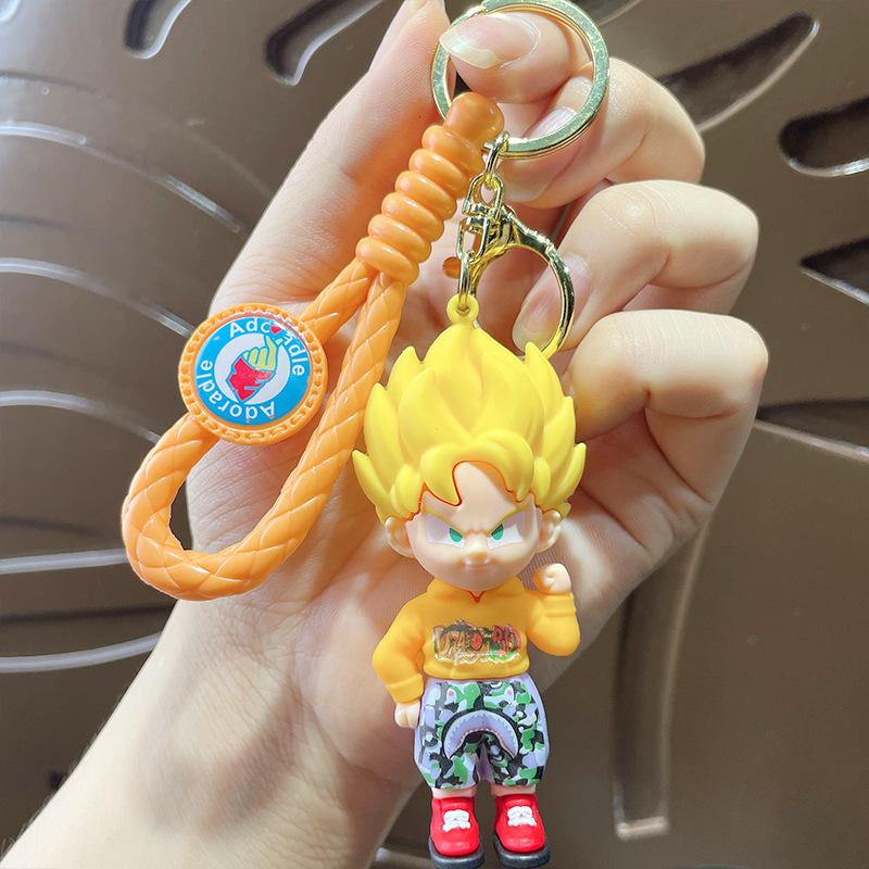 Creative Cartoon Anime Dragon Ball Hand Rope Keychain Trendy Blind Box Doll Backpack Pendant Sun Wukong Small Gift