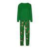 Passendes Weihnachts-Print-Loungewear-Set für Eltern und Kinder, Langarm-Oberteil und Hose, Raglanärmel, Gerade geschnittene Hosen