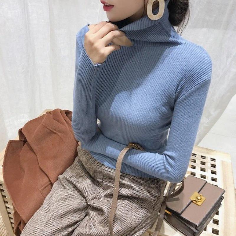 Women's Slim Korean Knitted Sweater - Versatile and Stylish for Autumn/Winter 2022