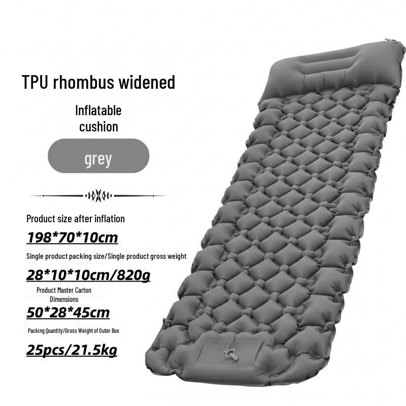 Lightweight TPU Inflatable Camping Mattress with Foot Pump - Portable Outdoor Pad for Hiking and Camping