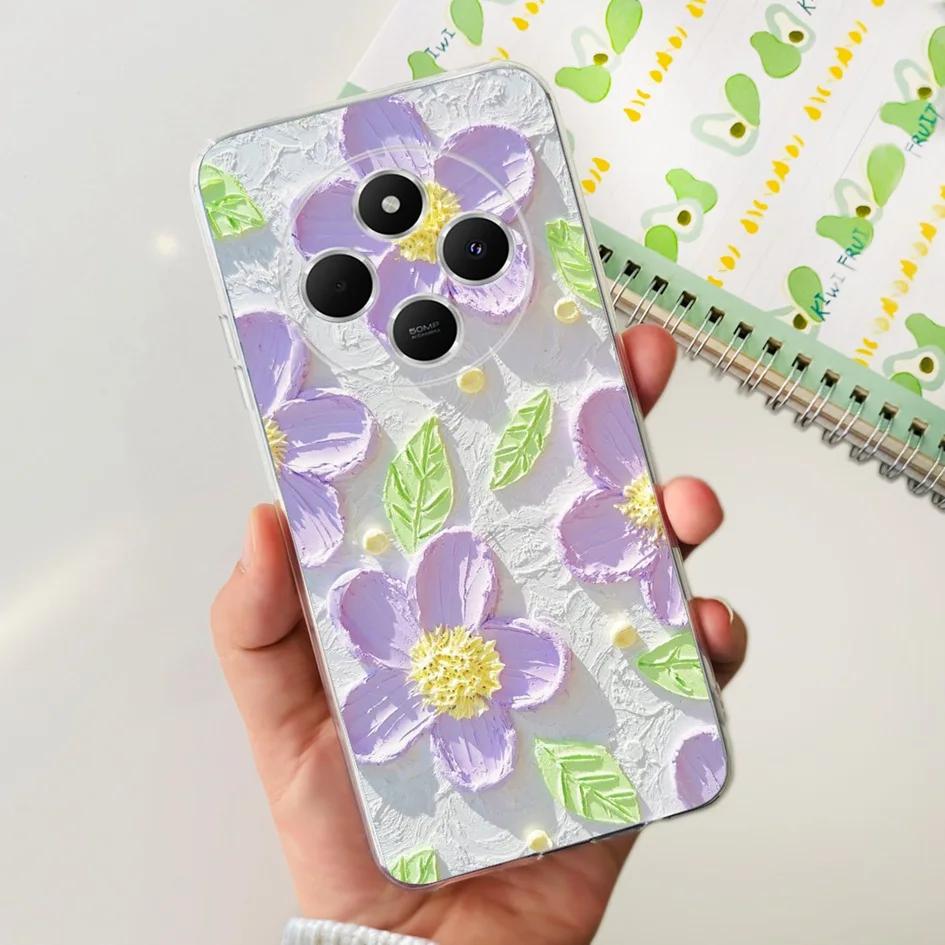 For Xiaomi Poco C75 Case 2024 New Stylish Flower Soft Transparent Silicone Phone Cover For Xiaomi Poco C75 4G C 75 PocoC75 Coque