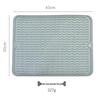 Heat-Insulating Non-Slip Rubber Kitchen Placemat and Drain Mat with Wavy Grooves, Waterproof Design