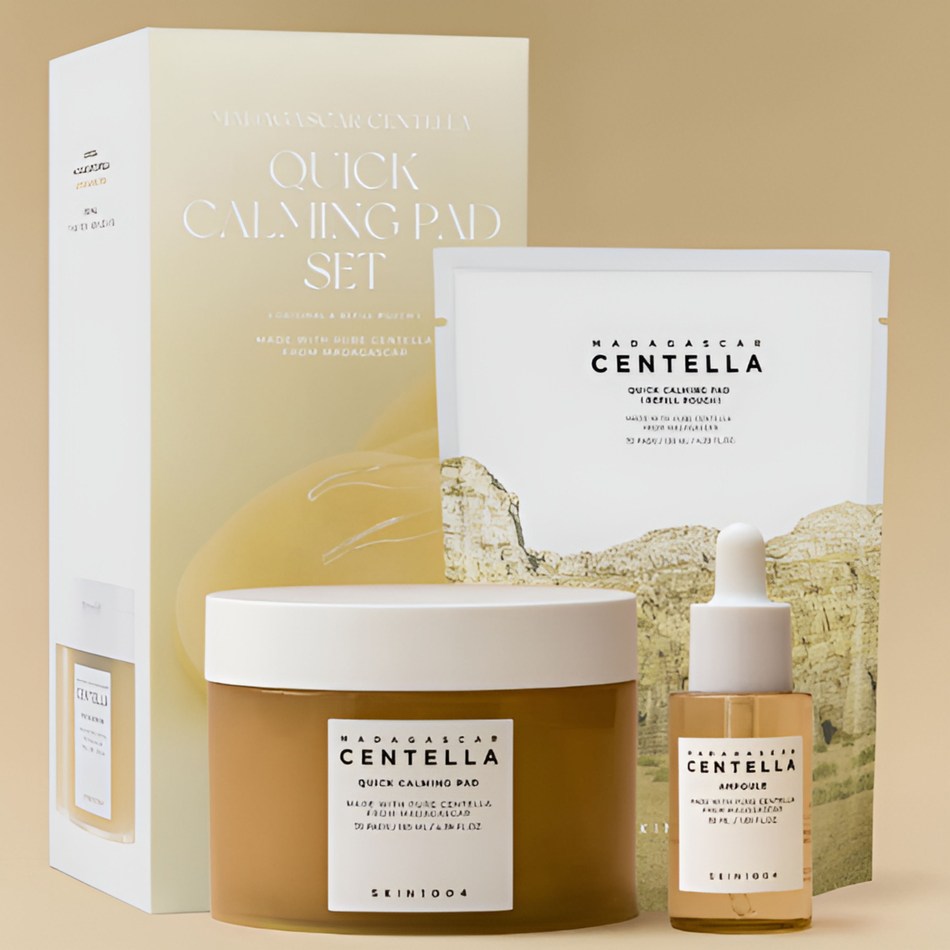 SKIN1004 Набор успокаивающих дисков с центеллой мадагаскарской (Пэды с центеллой 70 шт. + Сменный блок 70 шт.)