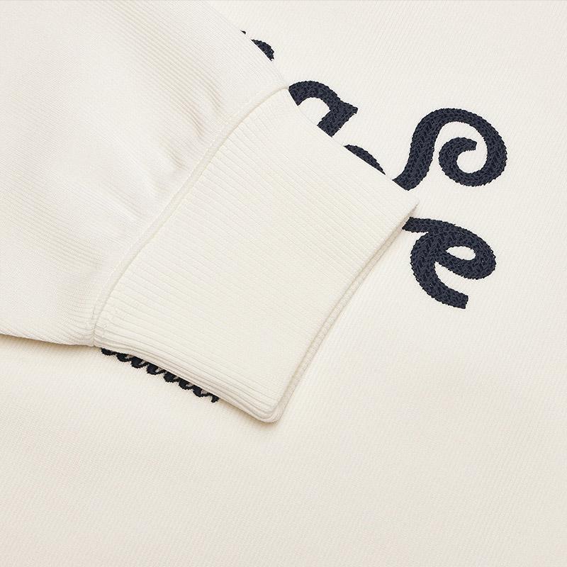 FILA Fashionable Versatile Knitted Round Neck Pullover Sweatshirt Women sweatshirt Cloud-Mushroom-White F11W519214FWT