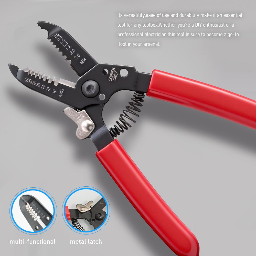Multifunctional Wire Stripper Tool Kit Pliers AWG24-10 Stripping Cutter Crimping Cable 3 In1 Wire Electrician Repair Tools