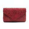 Elegant Lace & Satin Clutch Evening Bag with V-Shaped Flap