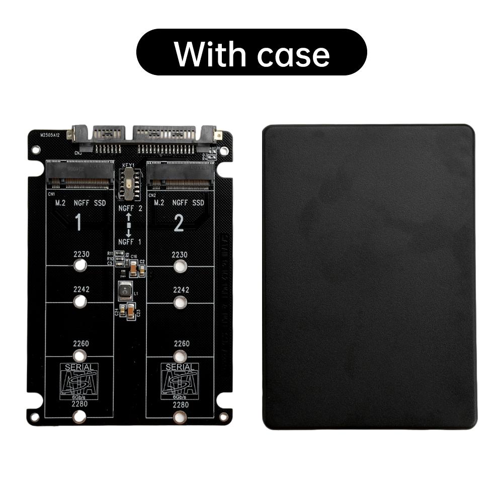 Dual M.2 auf SATA3.0 Adapter M.2 SATA Protokoll SSD Adapter 2 Port NGFF M.2 B-Schlüssel auf SATA 3.0 6Gbps M2 auf SATA Konverter Kartengehäuse