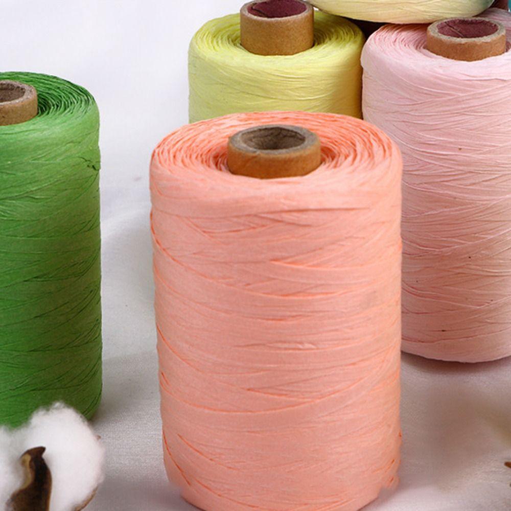 Multicolour Raffia Straw Yarn DIY Packaging Tape New Gift Wrapping Rope  Knitting