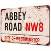 Vintage Abbey Road NW8 Metal Sign - 30.48x20.32 Cm Retro Wall Art, Rustic Iron Decor for Garage, Bar, Living Room - Durable, No