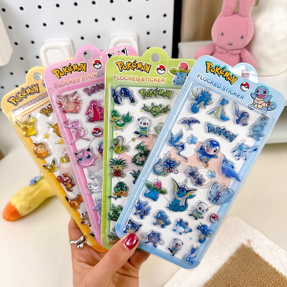 

Perfect Cartoon Cute Pokmon 3D Crystal Embossed Stickers for Kids Journal Decoration Kids Reward Stickers Perfect Gift W143759WW-