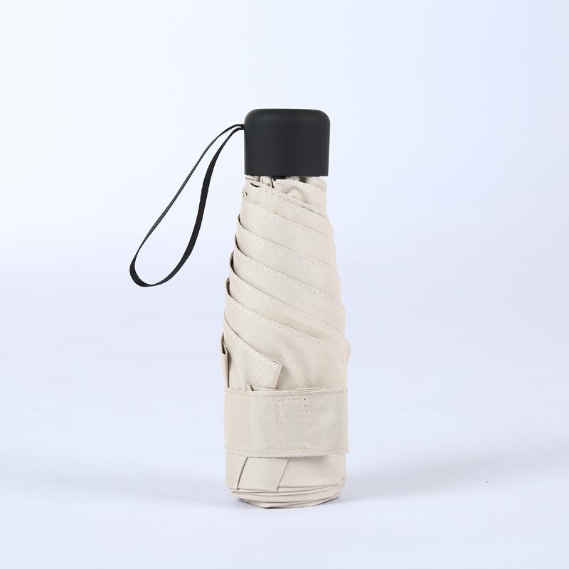 Girls Pocket Flat Mini Umbrella Portable 5 Folding Umbrella Rain Women Black Coating Parasol Travel Sun UV Umbrellas Sombrilla