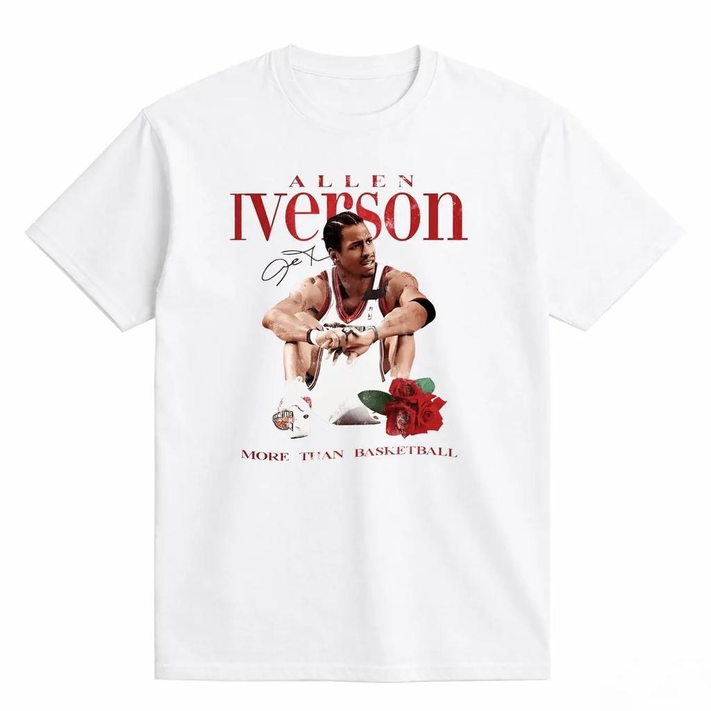 Allen Iverson More Than Basketball Casual Graphic Print Short Sleeve Crew Neck Tshirt Made Vintage Gods Plan Retro Unisex Shirt