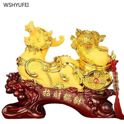 1 Stück Zhaocai Harzdekoration Simulierte Xiupi Qilin Handwerk Heimdekoration Reichtum anziehen Skulptur Statue Einweihungsgeschenk