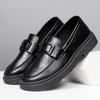 Leather Shoes New Fashion Trend Versatile One-pedal Men's Casual Leather Shoes Solid Color Waterproof Lightweight Wear-resistant Men's Shoes