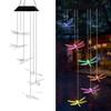 Solar Powered Wind Chime With LED Lights Metal Bells Hummingbird Butterfly Decor Garden Patio Yard
