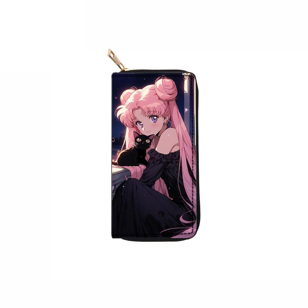 Cartoon Long Zipper Wallet Wallet Clutch Sailor Moon