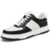 Men's Retro White Canvas & Cowhide Low-Top Casual Sneakers