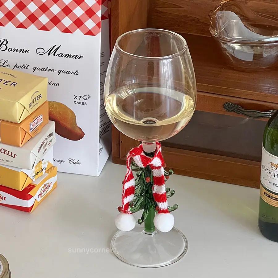Creative Christmas Tree Red Wine Glasses Ins High Beauty Glass Wine Goblet Whiskey Wine Cups 3D Animal Coffee Mug Festival Gift