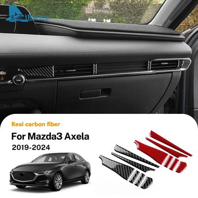 Real Soft Carbon Fiber Sticker LHD RHD For Mazda 3 BP Axela 2019 2020 2025 2025 2025 2025 2025 Car Center Console Accessories