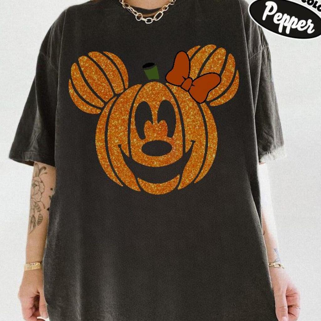 Mickey Minnie Pumpkin Shirt, Disney Pumpkin Shirt, Disney Halloween Shirt, Halloween Minnie Mickey Tee, Fall Disney Ears, Cute Pumpkin Shirt