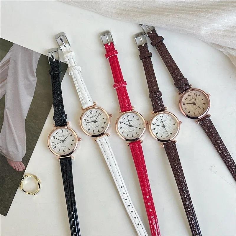 1 Piece/set of Fashionable Student Women's Watch, Women's Style, Simple Temperament, Retro Belt, Ins Style, Niche Quartz Watch