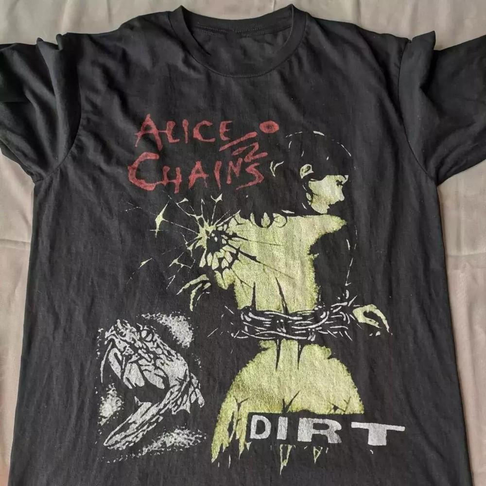 

Alice In Chains Dirt Album Tour Cotton T Shirt Short Sleeve Tshirt vtyg shirt Unisex T-Shirt XXL