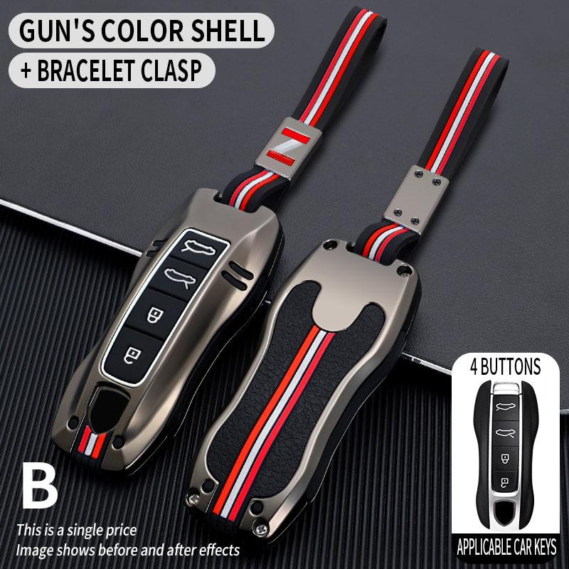 Zinc Alloy Car Key Case For Porsche Panamera Cayenne 911 971 992 Spyder Carrera Macan Boxster Cayman Accessories