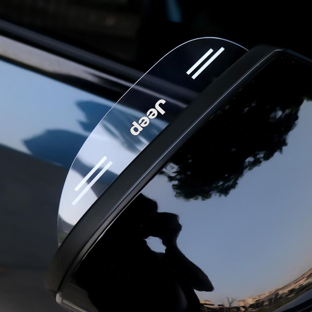 2Pcs Car Decoraion Side Rear View Mirror Rain Eyebrow Visor Protector Stickers For Jeep Renegade Compass Grand cherokee Wrangler AKQ1