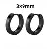 2PCS Punk Minimalist Spike Stainless Steel Round Black Male Piercing Hoop Earing for Female Jewelry Accessories Trend New In