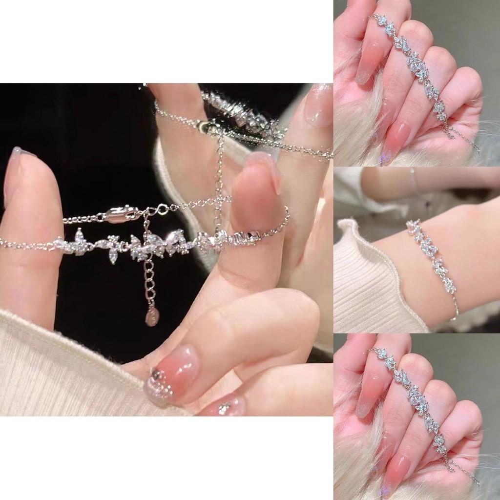 Elegant Wisteria Zircon Bracelet For Women Delicate And Luxurious Design Floral