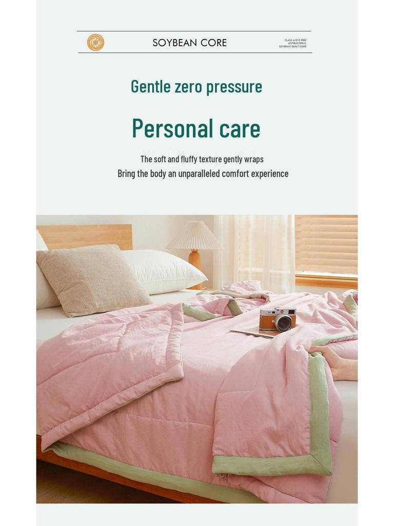 7A Grade Antibacterial Soybean-Cotton Summer Quilt for Mothers and Babies - Cool, Lightweight, and Thin