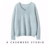 Kang Sai Ni Women's 100% Cashmere Long Brushed Sweater, Old Money Style Knitwear