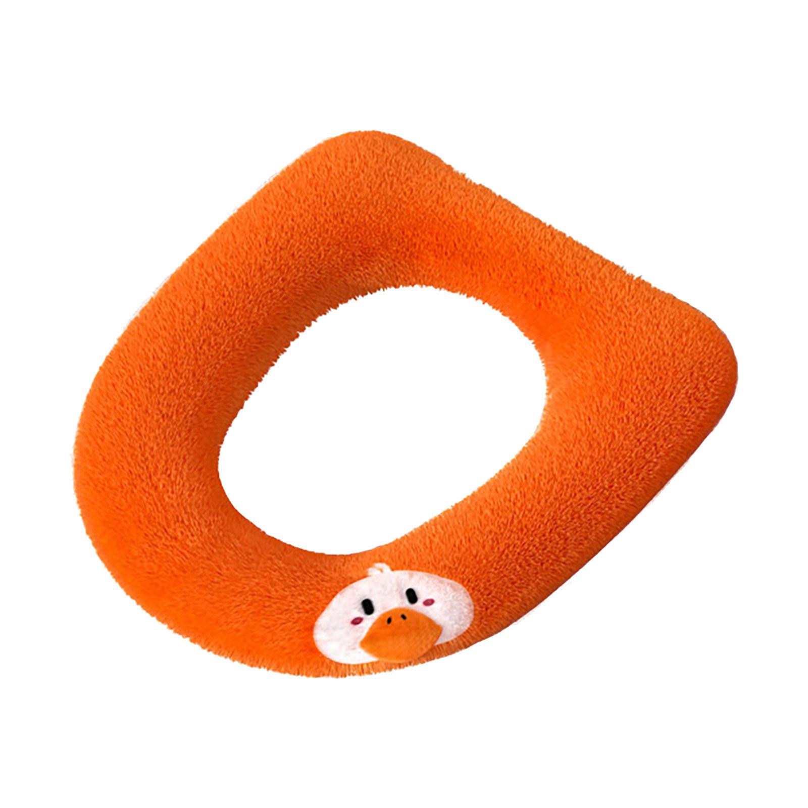 Soft Padded Toilet Seat Cover For Bathroomsstretchable Fibreseasy To Install Padded Disposable Toilet Rugs For Bathroom U Shaped оранжевый
