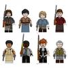 N409-416 Cowboy Small-grained Figure Toy, Dual-colored Weapons, Educational Building Blocks for Children