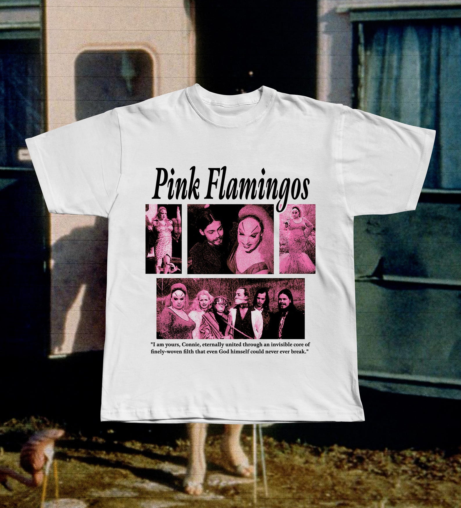 Pink Flamingos Graphic Tee, Divine John Waters Cult Film Shirt L