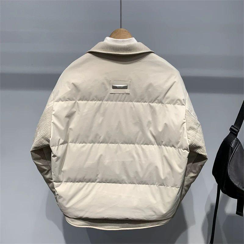 Men's Casual Patchwork Lightweight Down Jacket - Korean Style Winter Outerwear